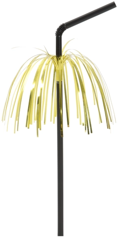 Sugerør 23.4cm, palme gull - 100stk